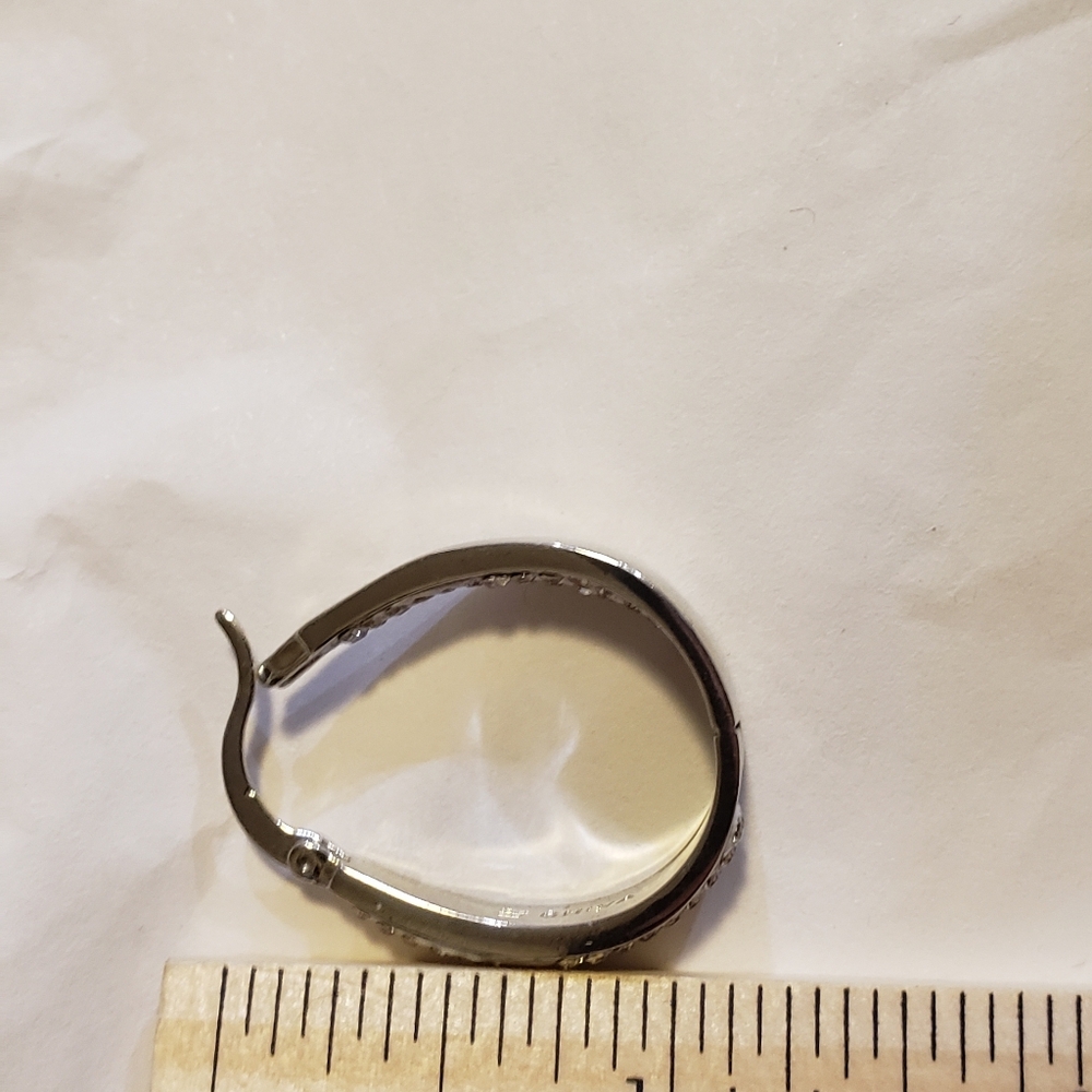 Sofia James silver plated oblong hoop earrings - Picture 5 of 7